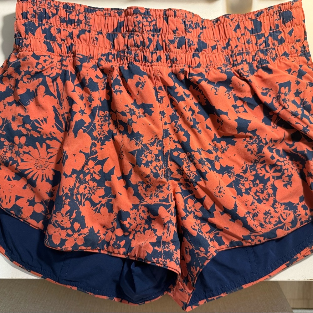 Lululemon Orange and Navy Reversible Shorts